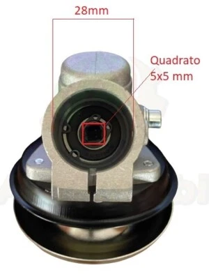 Coppia conica testina decespugliatore tubo 28 mm quadrato 5x5 mm - Immagine 1 di 3