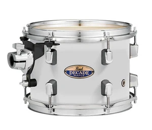 Pearl Decade Maple 8x7" White Satin Pearl Lacquer Rack Tom Drum WorldShip Dealer - Picture 1 of 1