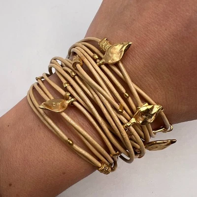 Collar Pulsera SEA Smadar Vintage Cuero Transformer Swarovske de Israel Foto 1 de 4