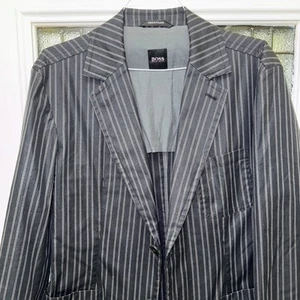 Hugo Boss Herren Dunkelgrau Kreidestreifen Wolle Blazer Sakko 40R - Bild 1 von 10