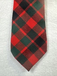 RED TARTAN PLAID MENS TIE MADE IN SCOTLAND 100% WOOL Scotland House Ltd. 3 1/2" - Picture 1 of 5
