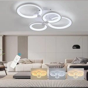 Modern Flush Mount Ceiling Light, Dimmable LED Lampara de Techo for Living Ro... - Picture 1 of 9