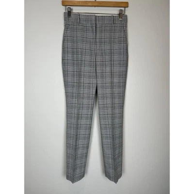 Pantalones ajustados REISS Alenna mezcla de lana negros a cuadros para mujer talla 0 Foto 1 de 4