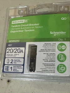 Disyuntor tándem Square D QO2020C 20/20A 2 polos individuales (E10033137) - Imagen 1 de 2