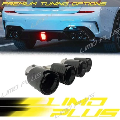 🔥 Carbon Fiber Exhaust Tips Muffler for BMW G20 M340i G42 M440i G23 G26 M220i - Изображение 1 из 4