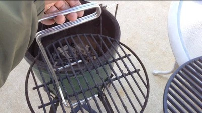 Stainless Steel Ott Grid Grill Grate Lifter Tool For Weber Charcoal Primo BBQ