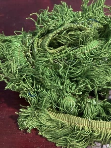 Flecos festoneados vintage de 1"" con franja verde 90 pulgadas. - Imagen 1 de 6