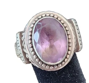 Oval Purple Amethyst Ring Violet 925 Sterling Silver 12grams with stone - Picture 1 of 15