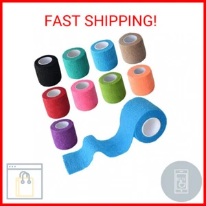 9 Pack 2" x 5 Yards Self Adhesive Bandage Wrap Self Stick Wrap for Ankle, Wrist, - Picture 1 of 2