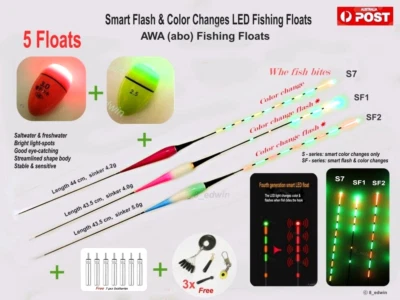 Sets of 5 Electric LED Luminous Saltwater Freshwater Fishing Floats - image 1 of 3