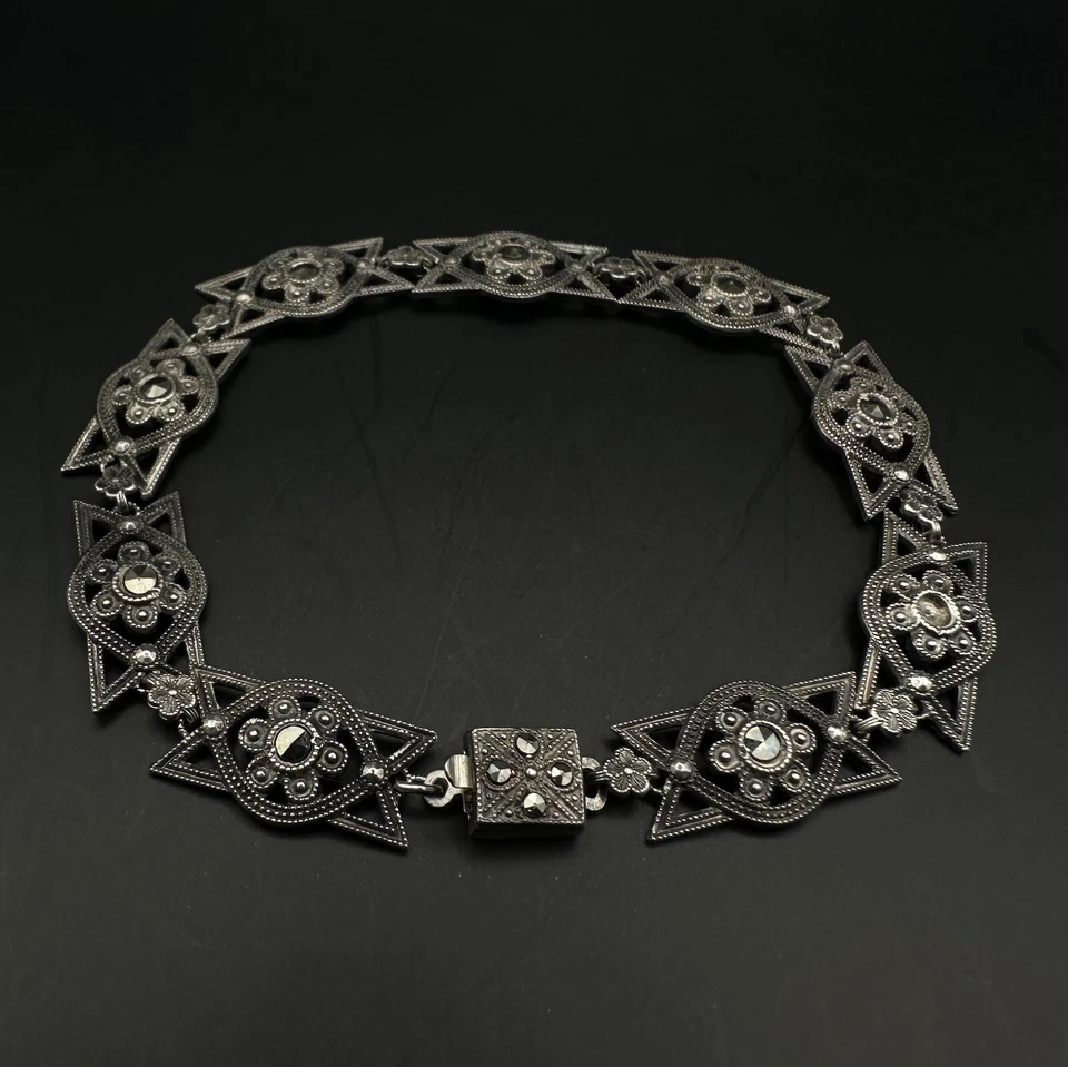 Pulsera de marcasita vintage | plata de ley .925 Foto 1 de 4