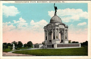 Vintage Postcard White Border Gettysburg Pennsylvania State Monument - Picture 1 of 2