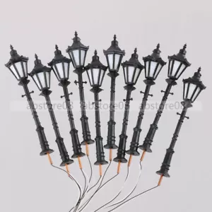 10PCS 1/50 Scale LED Park Lanterns Model Trains Warm White 3V LH-7 - Picture 1 of 8