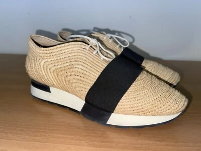 Zapatillas bajas Balenciaga Rafia Race Runner beige mujer ocre talla 37 US7 Foto 1 de 4