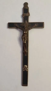 Großes altes Brustkreuz Kruzifix - Totenkopf - Religious Medal Skull - Bild 1 von 9