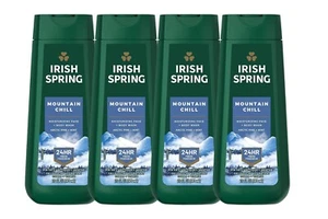 4 Pk Irish Spring Mountain Chill 24 Hrs Fresh Body Wash for Men, 20 Fl oz/591ML - Picture 1 of 1