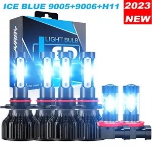 For Mitsubishi Lancer 2008-2017 8000K Combo LED Headlight Hi-Lo Fog Light Bulbs - Picture 1 of 16