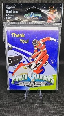 Vintage 1998 POWER RANGERS IN SPACE Thank You Notes With Envelopes 8ct Pack NOS! - Image 1 of 3