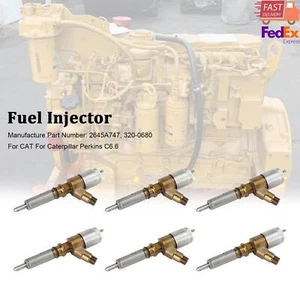 6PCS Fuel Injectors 2645A747 Fit CAT Fit Caterpillar Perkins C6.6 320-0680 - Picture 1 of 11