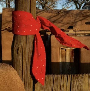 Hobo JUMBO LARGE BIG HUGE Bandanna TURKEY RED Scarf POLKA DOT Light Yet Warm - Picture 1 of 10