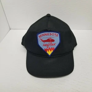 Vintage Minnesota Helitak Fire Protection Snapback Black Hat, Large Patch - Picture 1 of 7