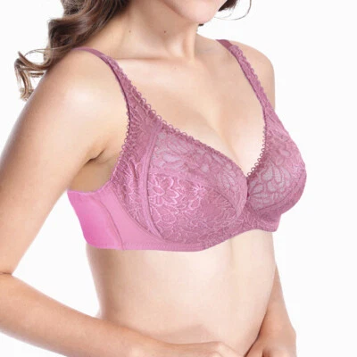 Sujetador de encaje semi transparente talla grande para damas Lencería con aros Prendas para el torso Foto 1 de 4