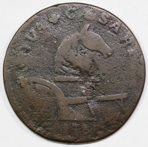 1788 M.77-dd Running Fox New Jersey Colonial Copper Coin - Picture 1 of 2