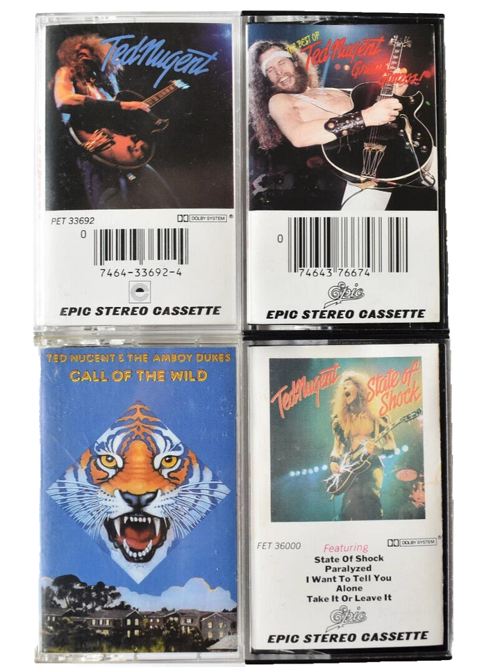 LOT OF TED NUGENT CASSETTES x4 GREAT GONZOS - CALL OF THE WILD - SELF TITLED Foto 1 de 4
