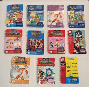 Lot of 11 Leap Frog Leap Pad Game Cartridges and Books 1st - 2nd Grade +