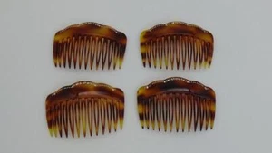 Lote de 4 pasadores peine de pelo vintage con caparazón de tortuga modelo Despose Francia - Imagen 1 de 8