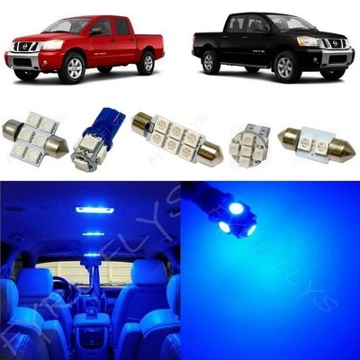 Kit de 11 luzes LED azuis pacote interior premium compatível com 2004-2015 Nissan Titan NT1B - Imagem 1 de 4