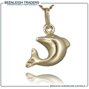 Yellow Gold TINY DOLPHIN CHARM Guaranteed Genuine Real 9ct / 9k Gold - Picture 1 of 10