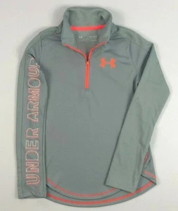 Girl's Youth Under Armour Waffle Mesh 1/4 Quarter Zip Long Sleeve Shirt - Picture 1 of 7