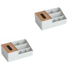  2 PCS Storage Box Tissue Holder Remote Organizer for Table Paper Towel