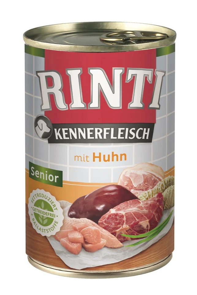Rinti Kennerfleisch pur Senior Huhn 12x400g Nassfutter Feuchtnahrung Hundefutter - Bild 1 von 1