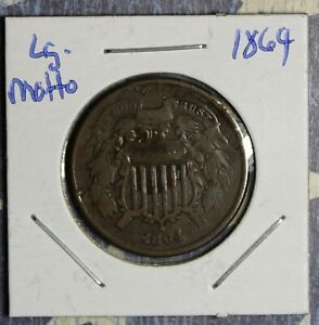 1864 2 CENT PIECE  LG MOTTO COLLECTOR COIN FREE SHIPPING