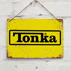 TONKA Toys YELLOW Replica Vintage Metal Wall Sign Retro Garage Collector Truck