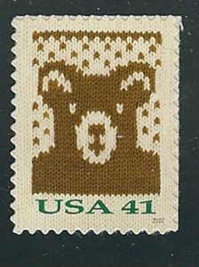 Scott #4210...41 Cent...Holiday Knits...Bear...2 Stamps - Picture 1 of 1