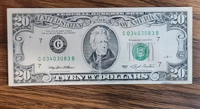 1993 twenty dollar bill LOW Serial Number Almost TRINARY three 0s three 3s  - Image 1 of 4