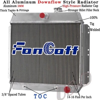 4 Row Aluminum Radiator Fit 1949-1954 1953 Chevrolet Bel Air Fleetline Styleline - Изображение 1 из 4