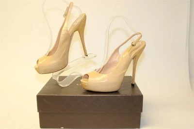 Gucci Italy Made Womens 8 38 Vitello Vernice Patent Slingback Stiletto Shoes  - Image 1 of 4