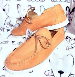 C🛥️Peter Millar Excursionista Barco Zapatos Talla 11 Corona Artesanal Mocasín Bisque Ora - Imagen 1 de 11