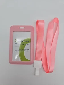 Paquete de 2 insignias con cordón rosa Odoorgames soportes de identificación verticales - Imagen 1 de 4
