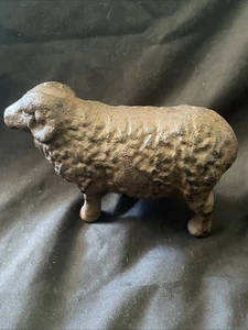 Vintage Antik Gusseisen Braun Widder Schaf Figur Sammlerstück - Bild 1 von 6