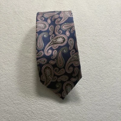 Corbata vintage de poliéster de diseño de cachemira púrpura W3 L52 (238) Foto 1 de 4