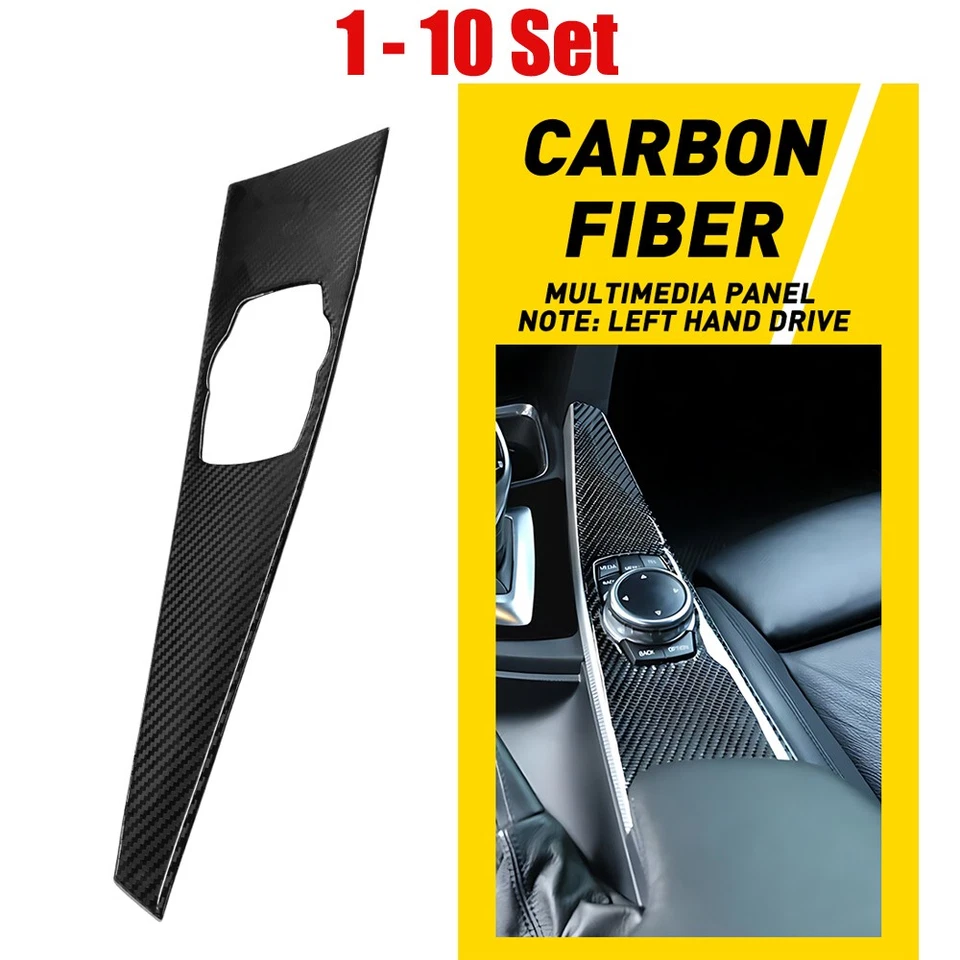 Cuadro multimedia central de fibra de carbono 1-10 piezas para BMW Serie 3 F30 2013-2019 Foto 1 de 4