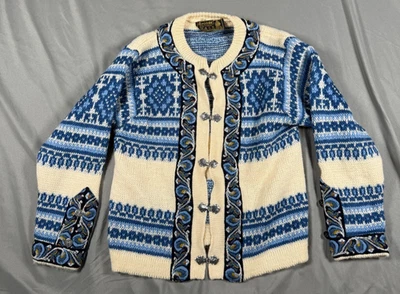 Nordstrikk кардиган свитер женщин S бежевый трикотажа шерсти геометрический олова застежки - Изображение 1 из 4