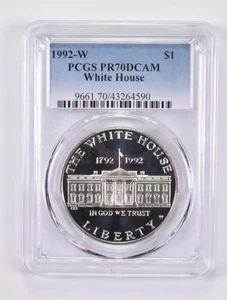 PR70 1992-W DCAM White House Commemorative Silver Dollar PCGS *8445 - Picture 1 of 5
