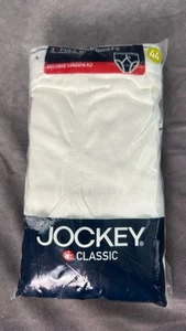 Paquete de 3 calzoncillos Jockey clásicos de tiro completo para hombre talla 44 blancos 2004 nuevos - Imagen 1 de 4