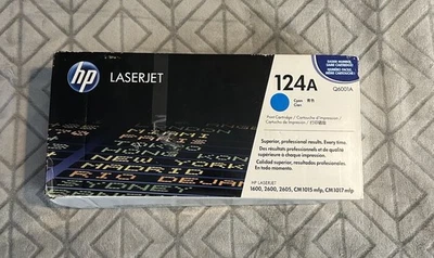 HP Q6001A 124A  Cyan Toner LaserJet 1600 2600 2605 CM1015 1017  Sealed - Image 1 of 4